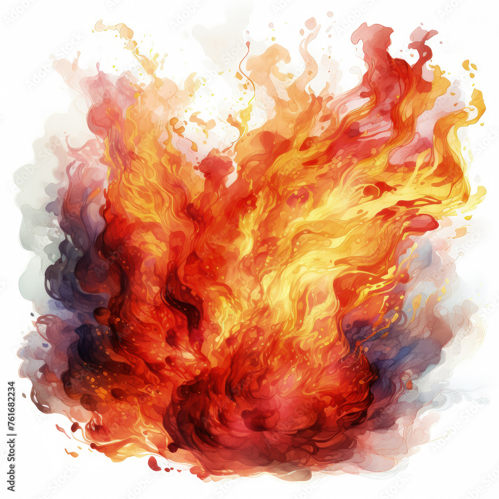 watercolor FIRE clipart, Generative Ai watercolor FIRE clipart, Generative Ai