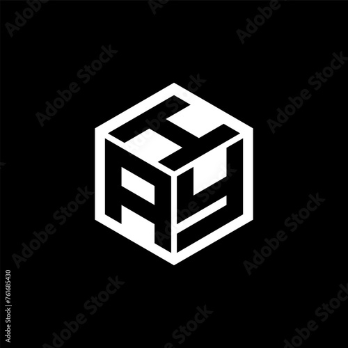 AYI letter logo design with black background in illustrator, cube logo, vector logo, modern alphabet font overlap style. calligraphy designs for logo, Poster, Invitation, etc. photo