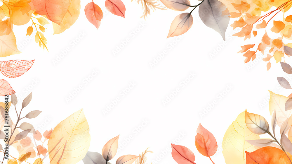 Flat simple tropical leaves, autumn series