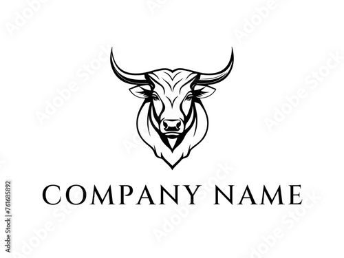 bull head logo design , brand and icon