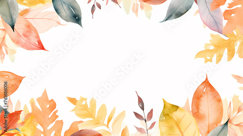 Flat simple tropical leaves, autumn series