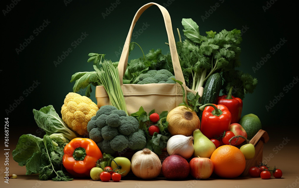 Illustration of healthy food in a paper bag, vegetables, and fruits. Shopping for vegetarians. Fresh and delicious. Illustration of healthy food in a paper bag, vegetables, and fruits. Shopping for vegetarians. Fresh and delicious.