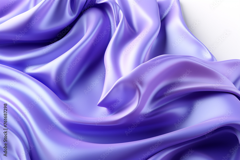 Obraz premium Closeup of rippled purple silk fabric. 3d rendering