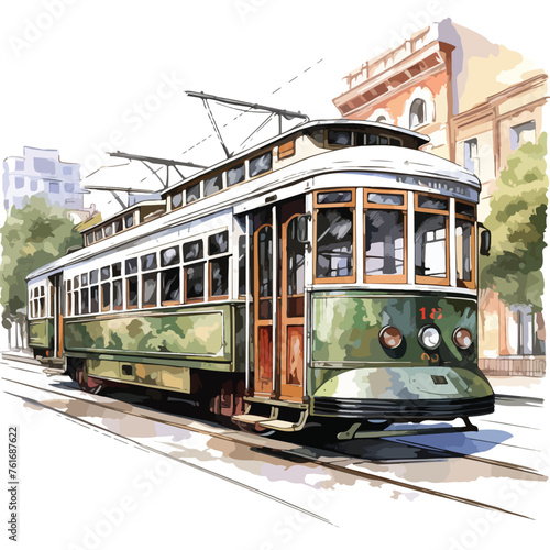 Trolley car traveling along historic streets in a tou