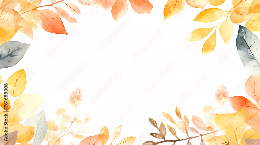 Flat simple tropical leaves, autumn series Flat simple tropical leaves, autumn series