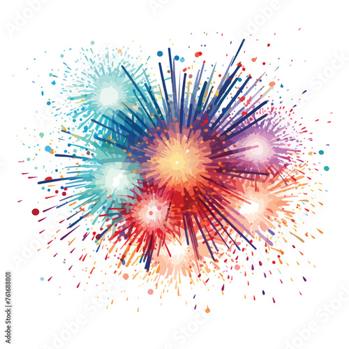 Vibrant Fireworks Clipart Clipart isolated on white background