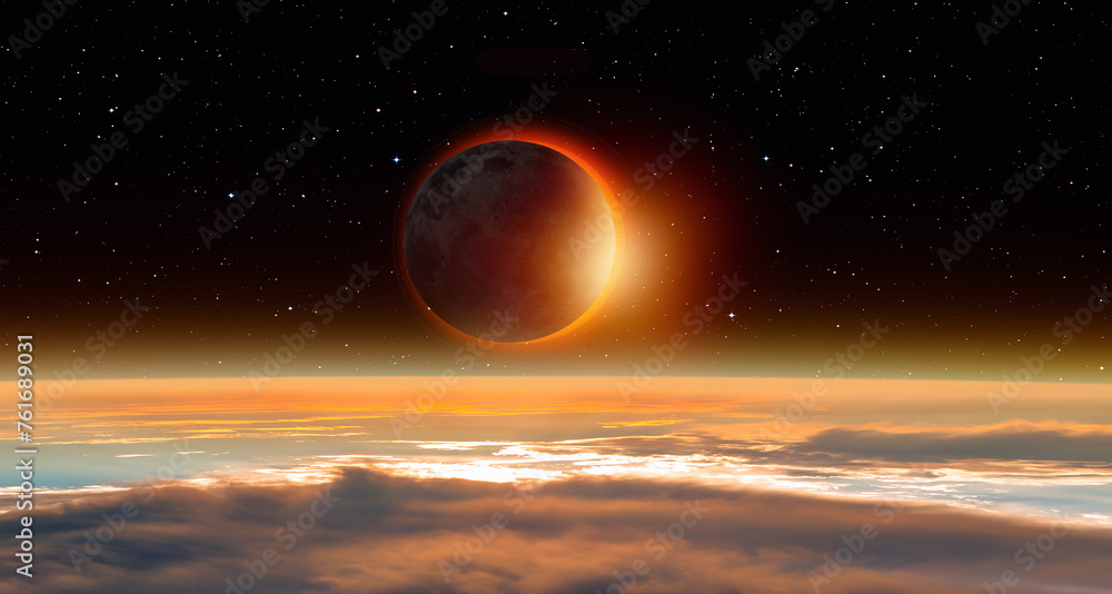 Solar Eclipse over the planet Earth Solar Eclipse over the planet Earth