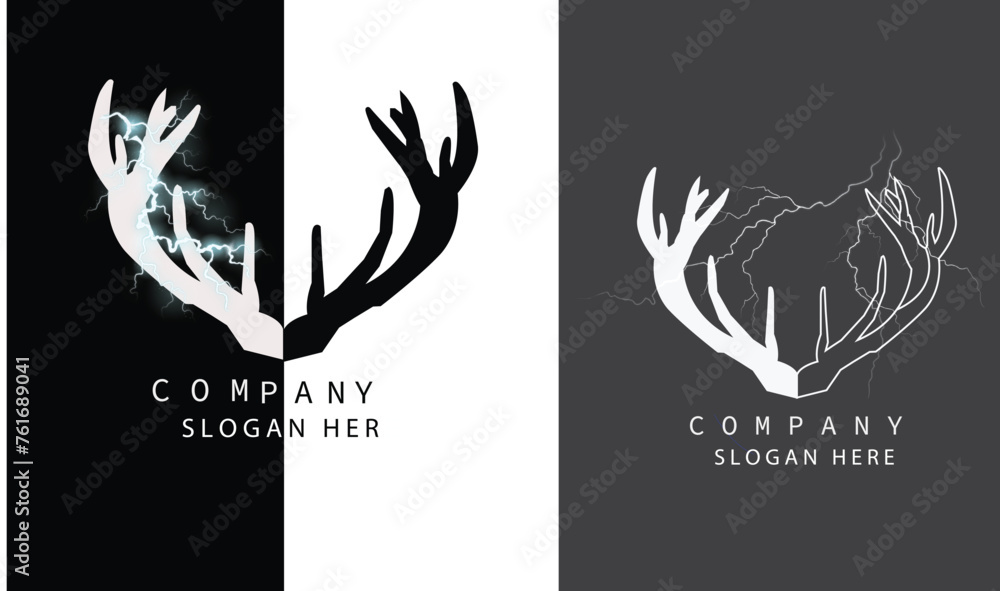 deer logo, head design , t shirt logo - obrazy, fototapety, plakaty 