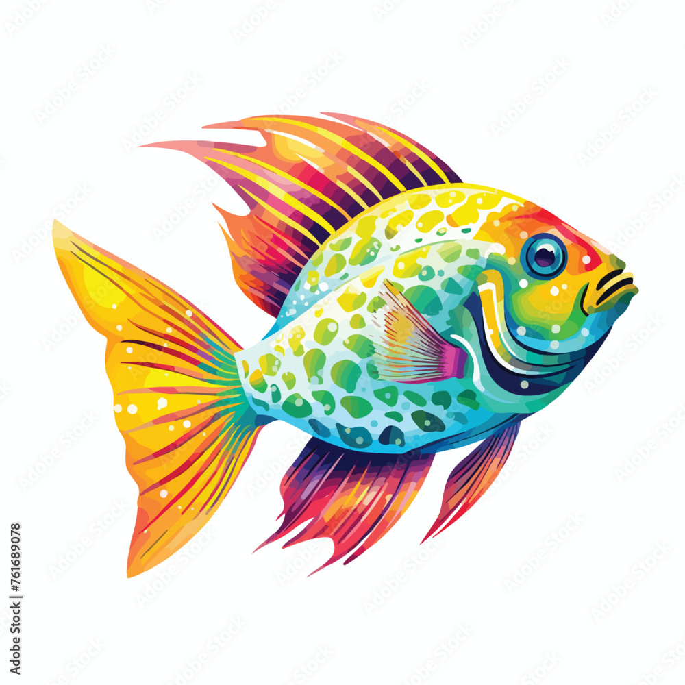 Vibrant Ocean Fish Clipart Clipart isolated on white