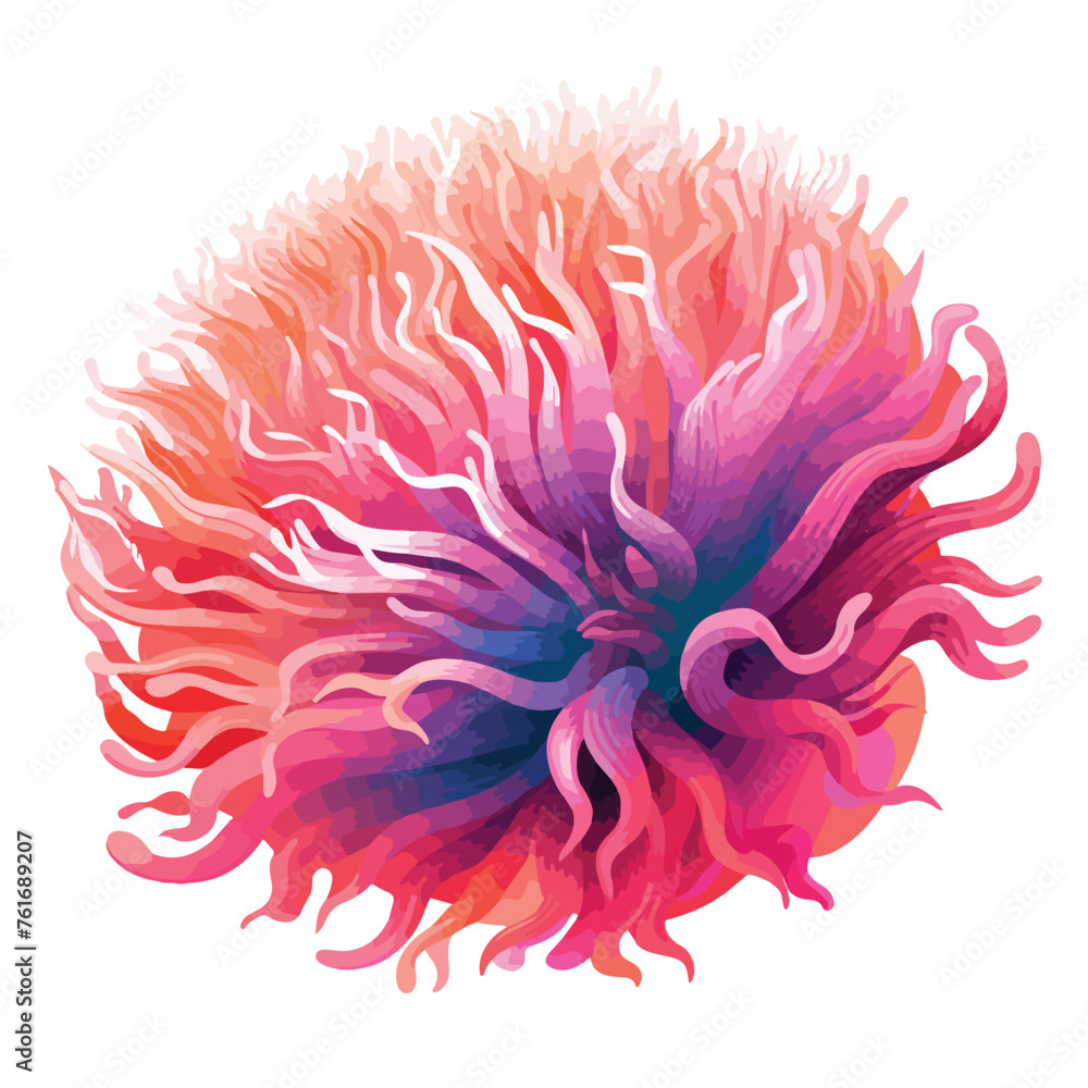 Vibrant Sea Anemone Clipart Clipart isolated on white