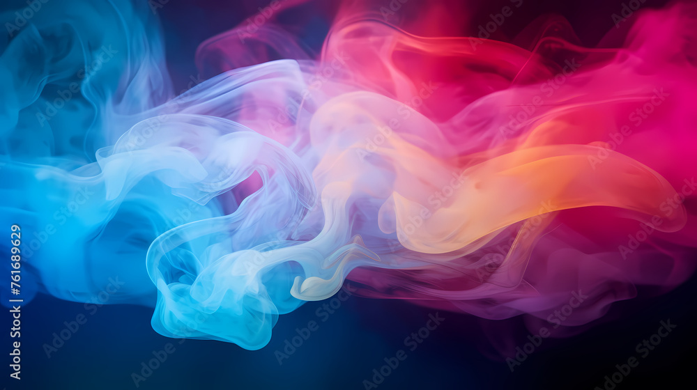 Colorful bokeh and smoke background