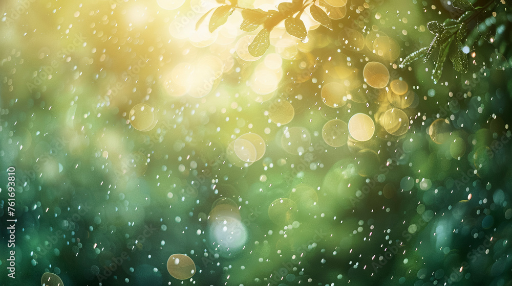 Lush Greenery Bokeh Texture with Abstract Blur