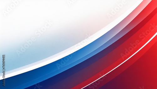 Abstract graphic design with red, white, and blue curved layers, representing American patriotism and celebration.