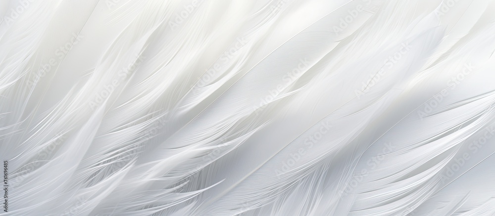 A detailed closeup of a white feather texture resembling the pattern of electric blue cumulus clouds in the sky, gently moved by the wind A detailed closeup of a white feather texture resembling the pattern of electric blue cumulus clouds in the sky, gently moved by the wind