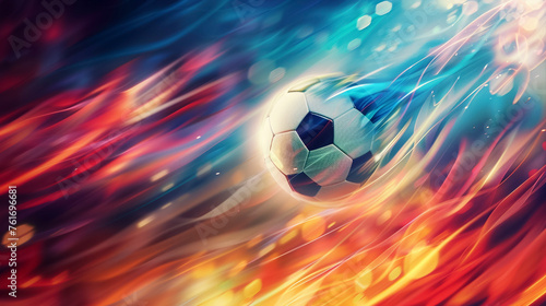 Abstract Football in Motion, Vibrant Wave Illustration