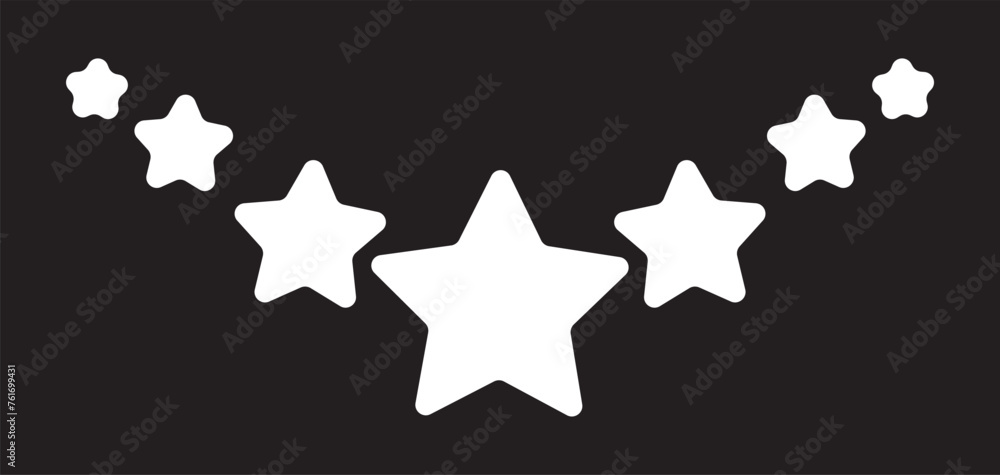 Star icon. Vector White isolated five stars. Customer feedback concept. Vector 7 stars rating review. Quality shape design. Star icon. Vector White isolated five stars. Customer feedback concept. Vector 7 stars rating review. Quality shape design.