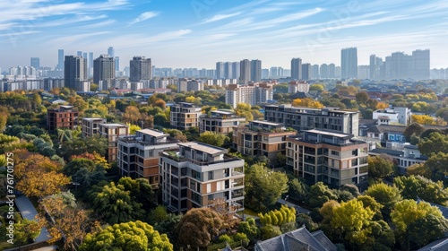 Suburban apartment buildings in hangzhou, China photo