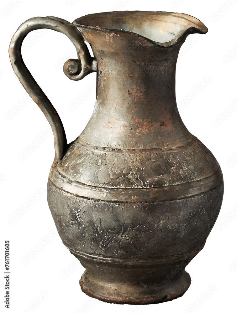antique jug, amphora, vase isolated on a transparent background. png