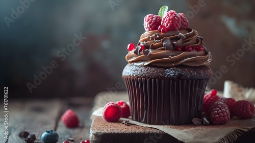 cinematic image for cupcake with colorful sprinkles on 