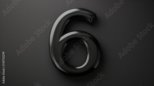 number six 3d black.