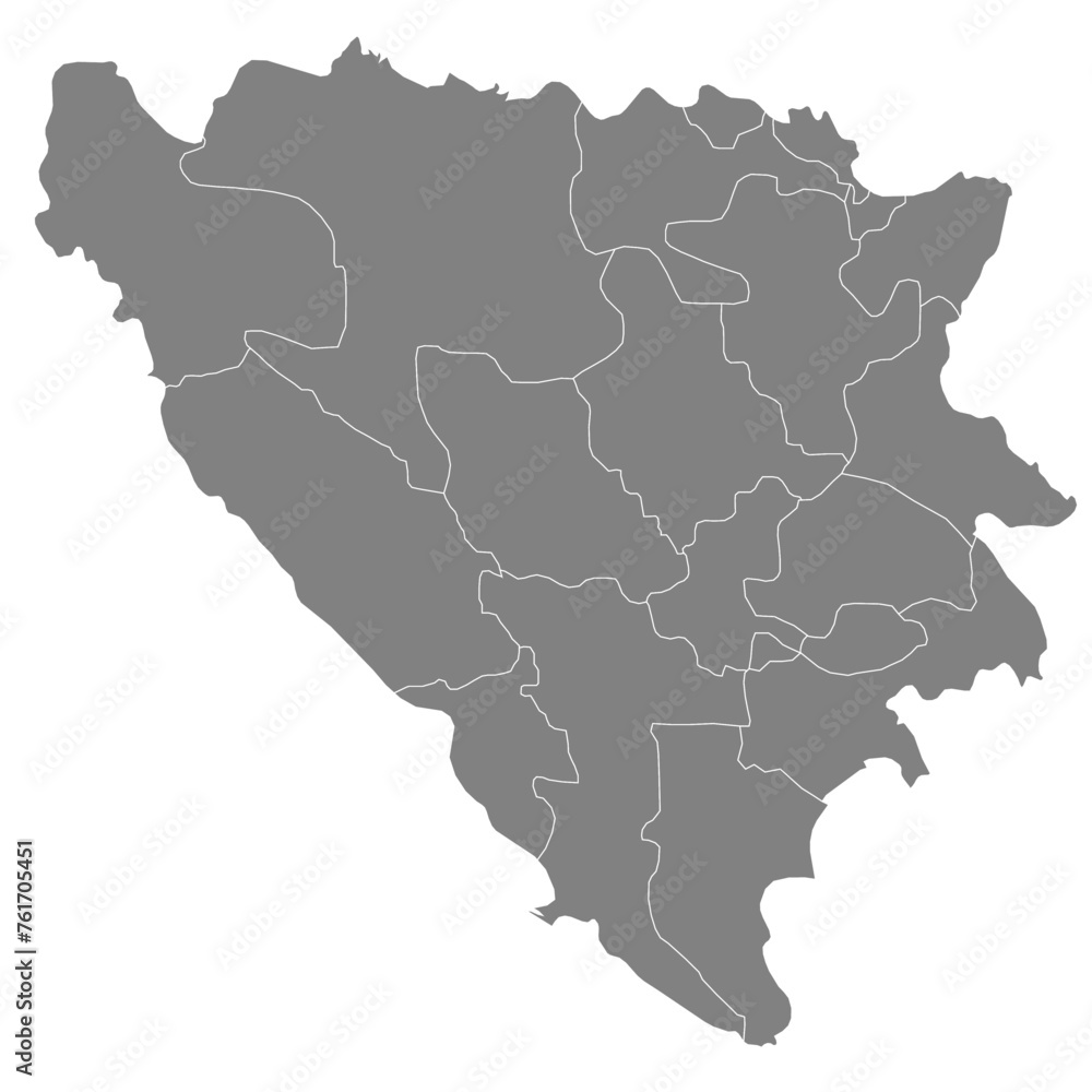 Outline of the map of Bosnia and Herzegovina with regions