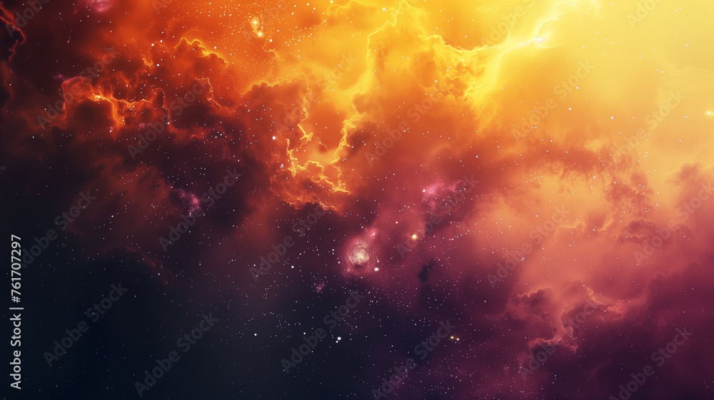 Naklejka premium A colorful space background with a lot of stars and clouds