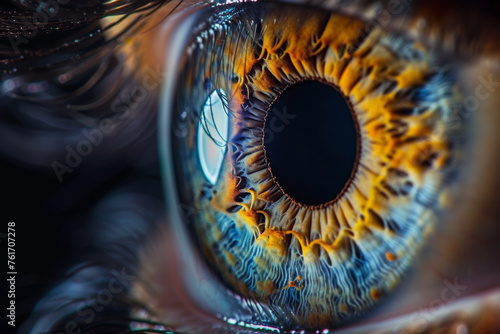 Eye of Color  Detailed Close-Up Shot