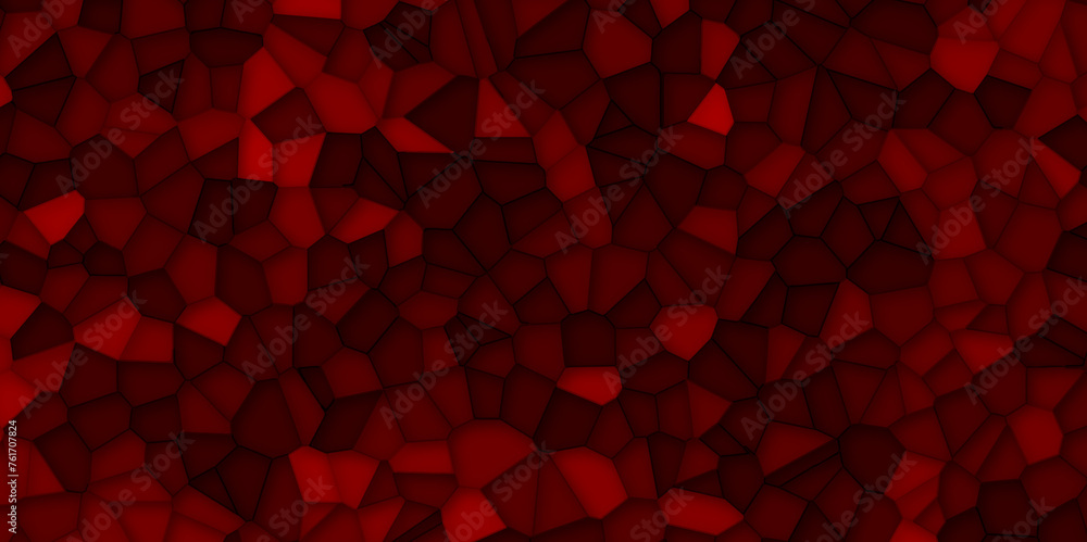 black and red stain glass broken tile dark background. geometric pattern with 3d shapes vector Illustration. red broken wall paper in decoration. low poly crystal mosaic background. black and red stain glass broken tile dark background. geometric pattern with 3d shapes vector Illustration. red broken wall paper in decoration. low poly crystal mosaic background.