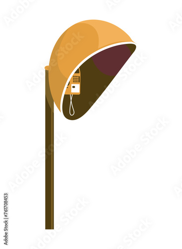 Vector illustration of an old public telephone in Brazil. Usually called a pay phone.