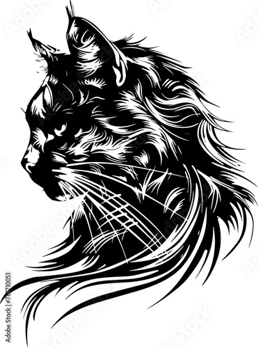 SVG Cat Vector Illustration Decorative Design	