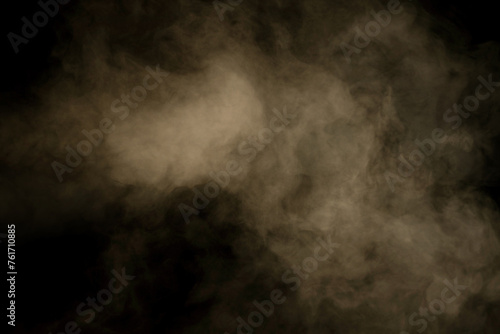 White steam on a black background.