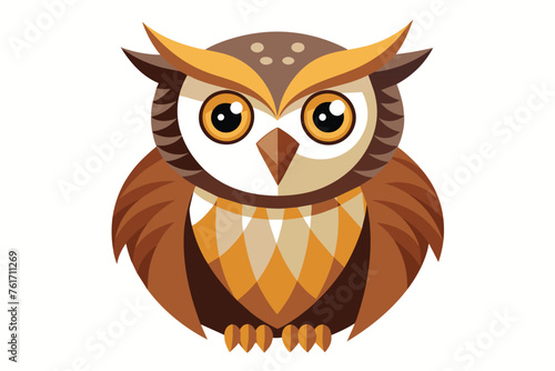 owl white background vector 6.eps