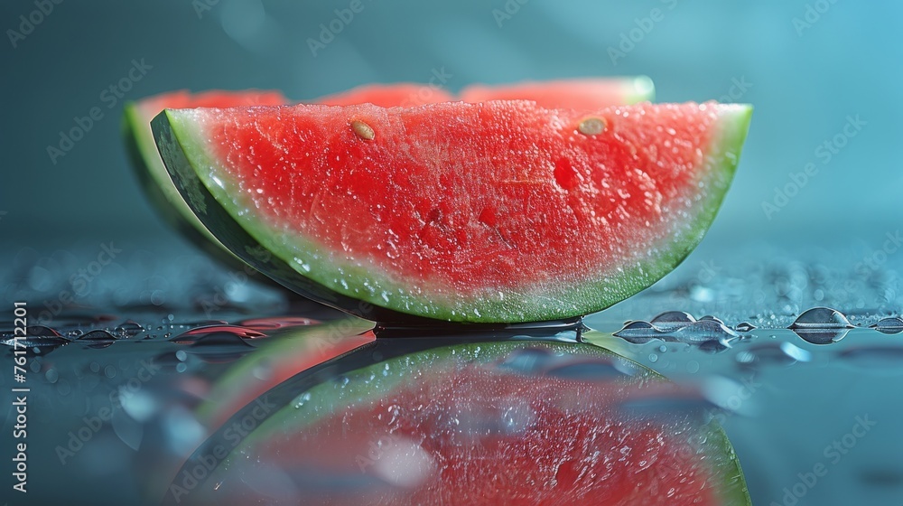 Slice of Watermelon on Table Slice of Watermelon on Table