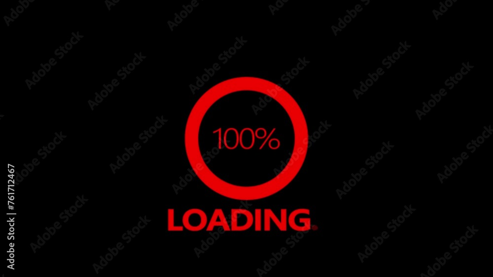 Loading Bar Circle animation, circle icon on black background. Numerical counting from 0 to 100%, Buffering circle loading bar. Loading Bar Circle animation, circle icon on black background. Numerical counting from 0 to 100%, Buffering circle loading bar.
