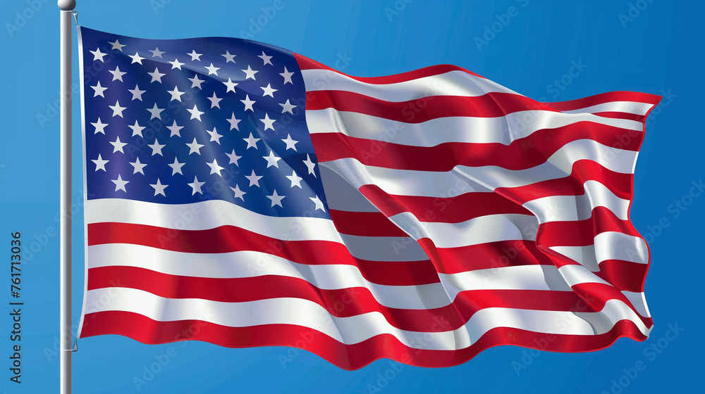 American Flag Against Clear Blue Sky American Flag Against Clear Blue Sky