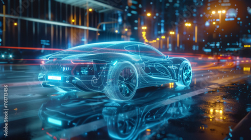 Futuristic Holographic Sports Car Concept © @foxfotoco