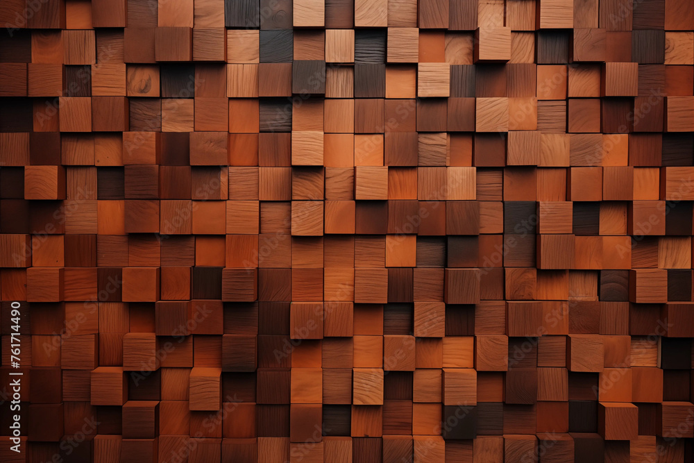 Abstract block stack wooden 3d cubes on the wall for background banner panorama. Brown wood texture for backdrop or wallpaper Abstract block stack wooden 3d cubes on the wall for background banner panorama. Brown wood texture for backdrop or wallpaper