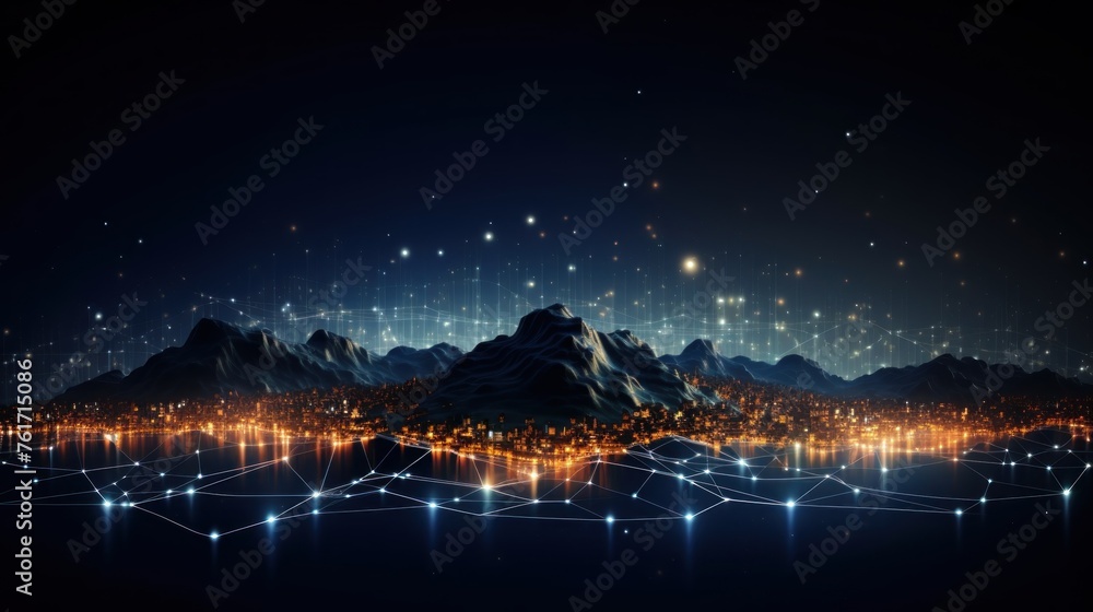 Futuristic abstract background with technology particles in a state of flux, symbolizing the ever changing landscape of technological evolution