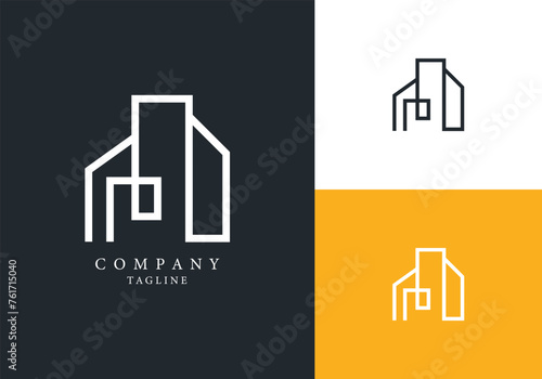 Minimalistic Real Estate logo, home logo, building logo, Logo design, Minimal awesome trendy professional logo design	
