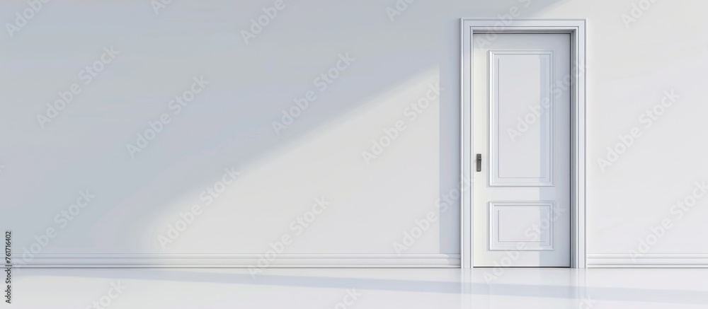 Door symbol on a plain white backdrop. - obrazy, fototapety, plakaty 