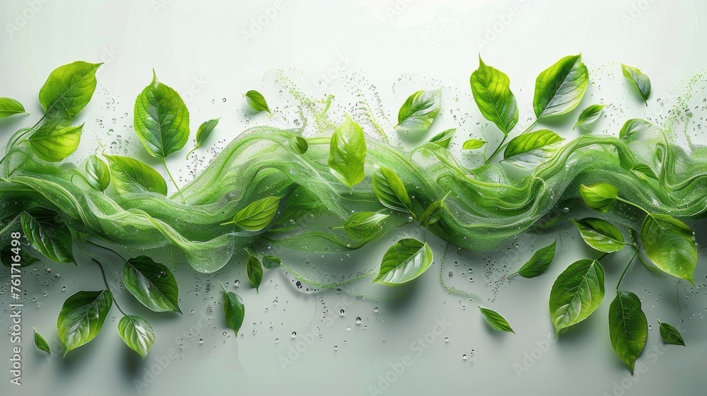 Lush Green Leafy Background - obrazy, fototapety, plakaty 