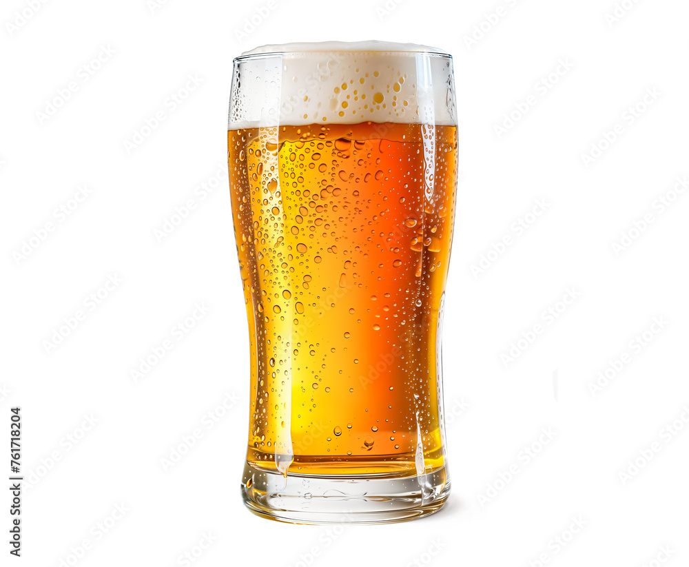 Glass of beer isolated on white transparent background, png Glass of beer isolated on white transparent background, png