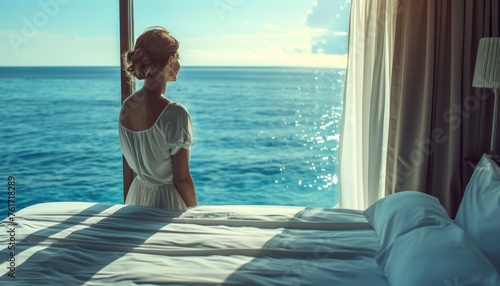 Serene ocean view from a bedroom window