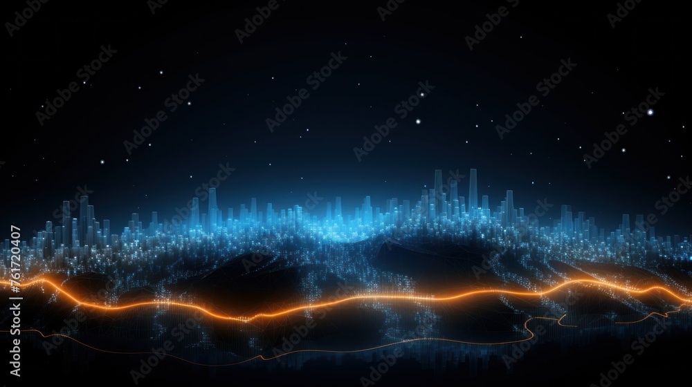 Futuristic abstract background with technology particles in a state of flux, symbolizing the ever changing landscape of technological evolution - obrazy, fototapety, plakaty 
