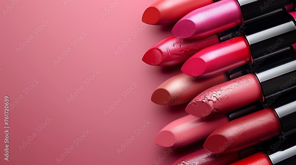 lipstick from red to soft pink shades, arranged geometrically on a light background.
Concept: cosmetics and beauty, trends in lip makeup lipstick from red to soft pink shades, arranged geometrically on a light background.
Concept: cosmetics and beauty, trends in lip makeup