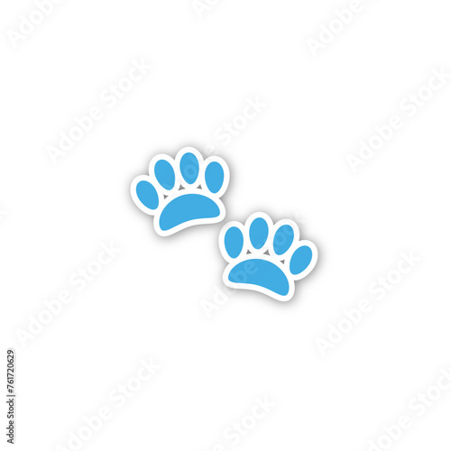 Paw Prints Icon. Emoji Vector. Colorful Icon. Icon Vector. Icon Design