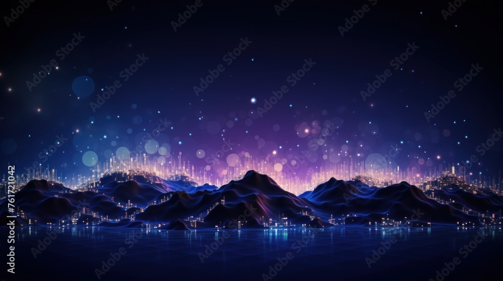 Fototapeta premium Futuristic abstract background with technology particles in a state of flux, symbolizing the ever changing landscape of technological evolution