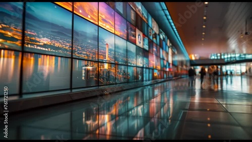 Modern Multimedia Interface On Digital Display Wall photo
