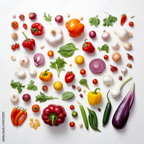 food, vegetable, tomato, vegetables, pepper, fresh, onion, healthy, cucumber, green, isolated, vegetarian, white, fruit, red, salad, diet, cabbage, set, lettuce, garlic, carrot, collection, parsley, r