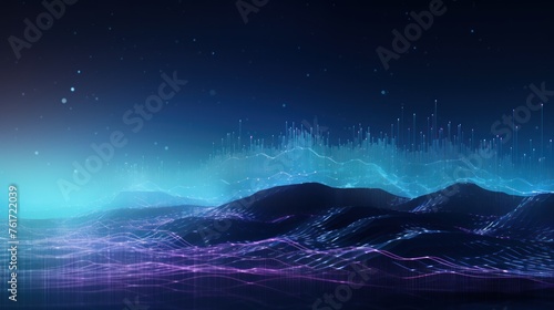 Futuristic abstract background with technology particles in a state of flux, symbolizing the ever changing landscape of technological evolution © Damian Sobczyk